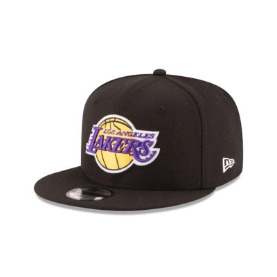 Black Los Angeles Lakers Hat - New Era NBA 9FIFTY Snapback Caps USA8935174